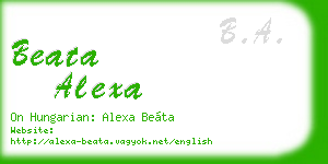 beata alexa business card