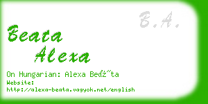 beata alexa business card